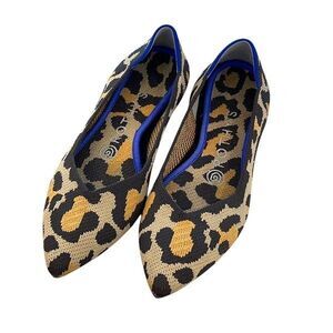 Rothy's Women's The Point Big Cat Animal Print Flats Shoes Size 6‎